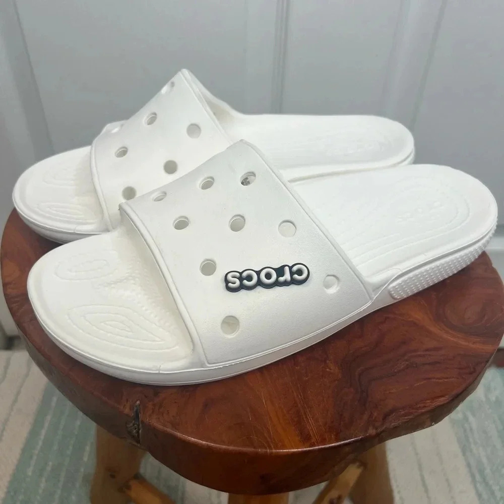 Crocs Classic Slide Sandals Unisex White Men's 10 / Women's 12
